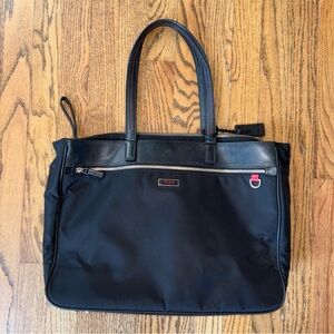 Tumi‎ Ballistic Nylon w/ Leather Trim Large Slim Briefcase Black Unisex Great!